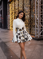 Floral Contrast Skirt