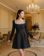Embellished Neckline Dress