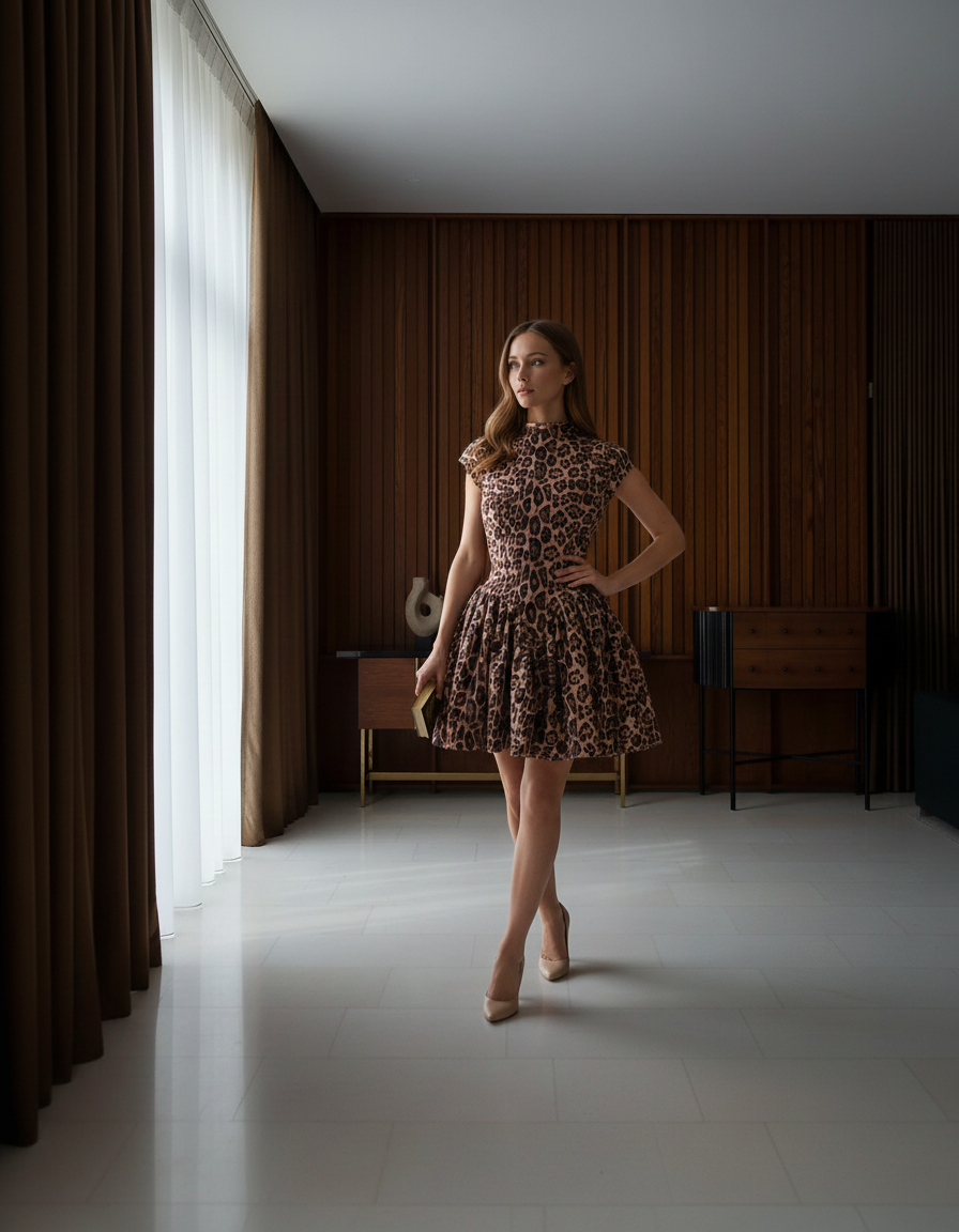 Leopard Print Mini Dress