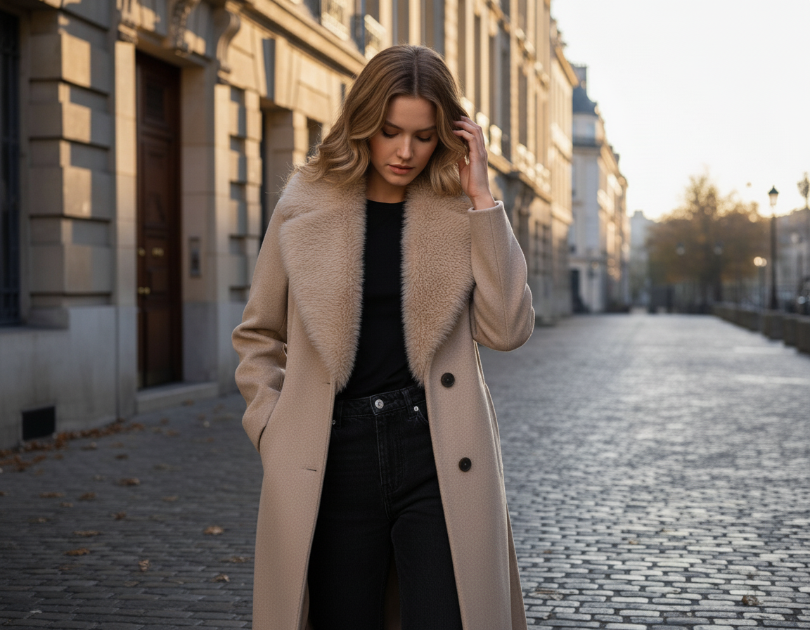 Elara Wool Fur Coat