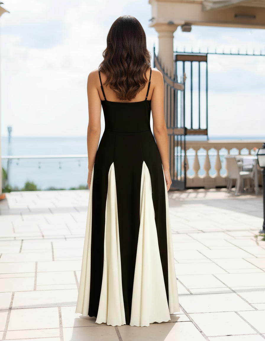 Two-Tone Spaghetti Strap Dress