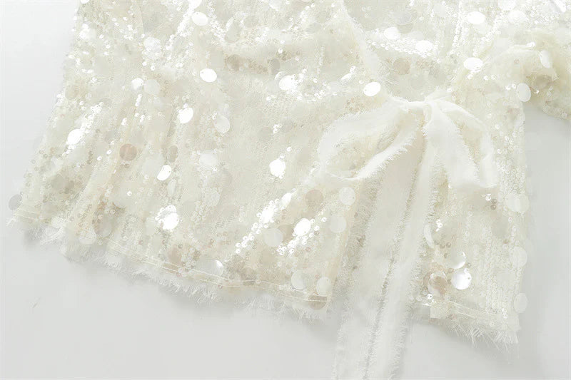 Luna Sequin Wrap Blouse