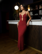 Crimson Crochet Dress