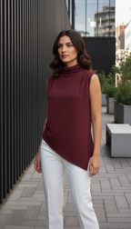 Asymmetric Shoulder Pad Top