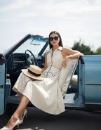 Satin Contrast Trim Dress