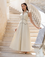 Satin Contrast Trim Dress