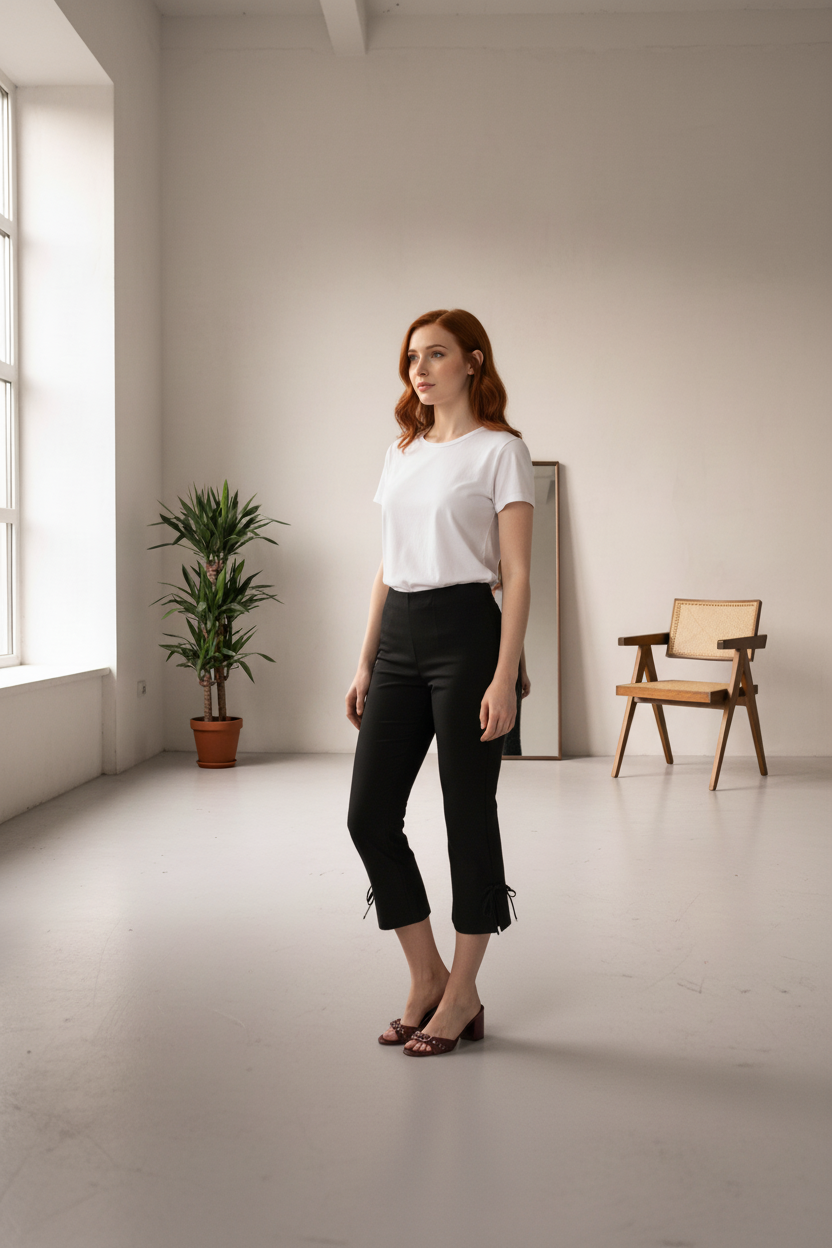 Side Tie Cropped Pants