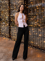 Cut-Out Tie Front Halter Top