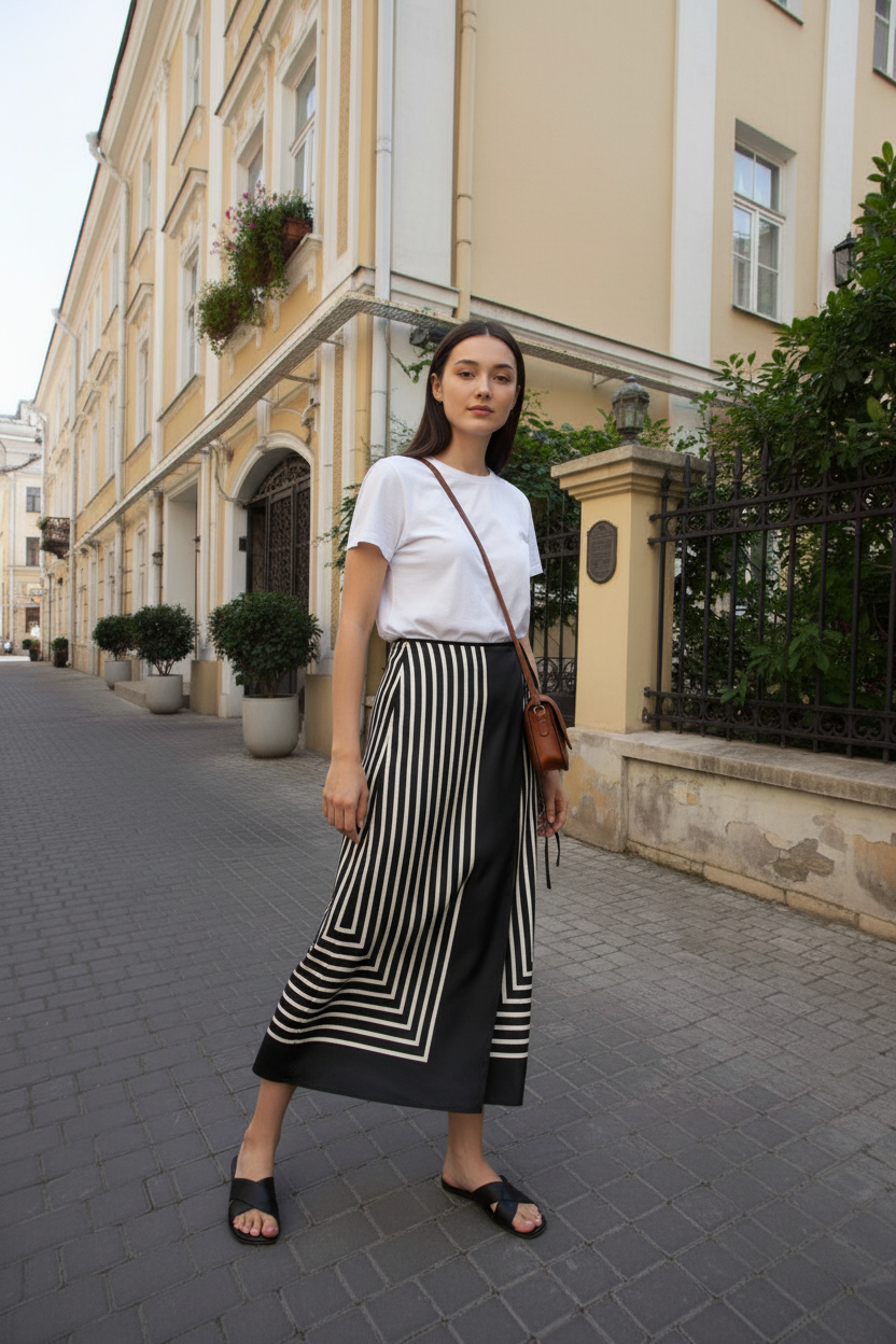 Geo Stripe Skirt