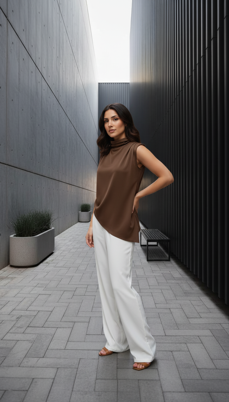 Asymmetric Shoulder Pad Top