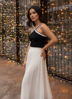 Cross Strap Contrast Trim Top