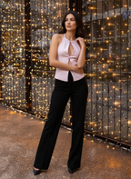 Cut-Out Tie Front Halter Top