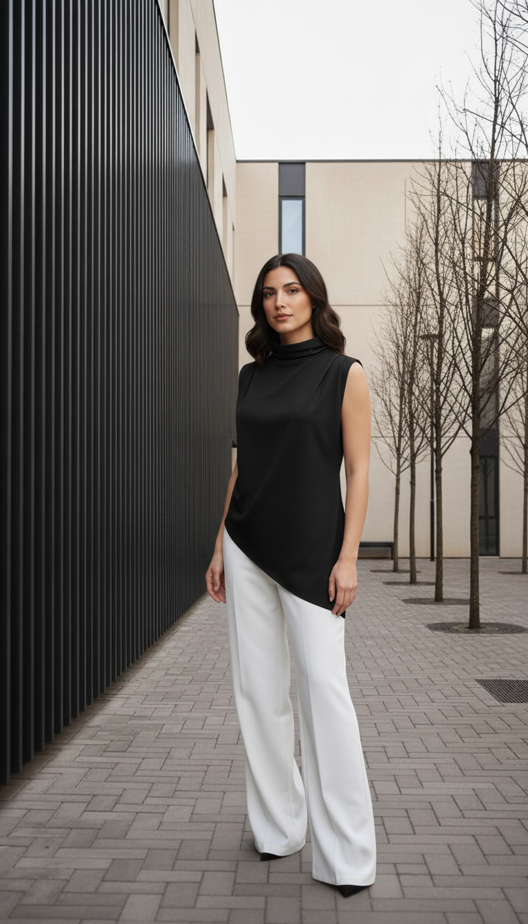 Asymmetric Shoulder Pad Top