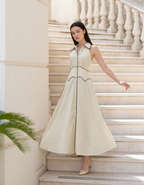 Satin Contrast Trim Dress