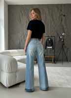 Wide Leg Denim Pants
