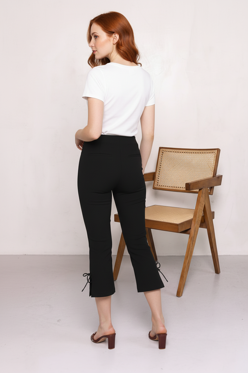 Side Tie Cropped Pants