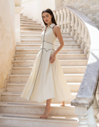 Satin Contrast Trim Dress