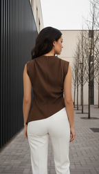 Asymmetric Shoulder Pad Top