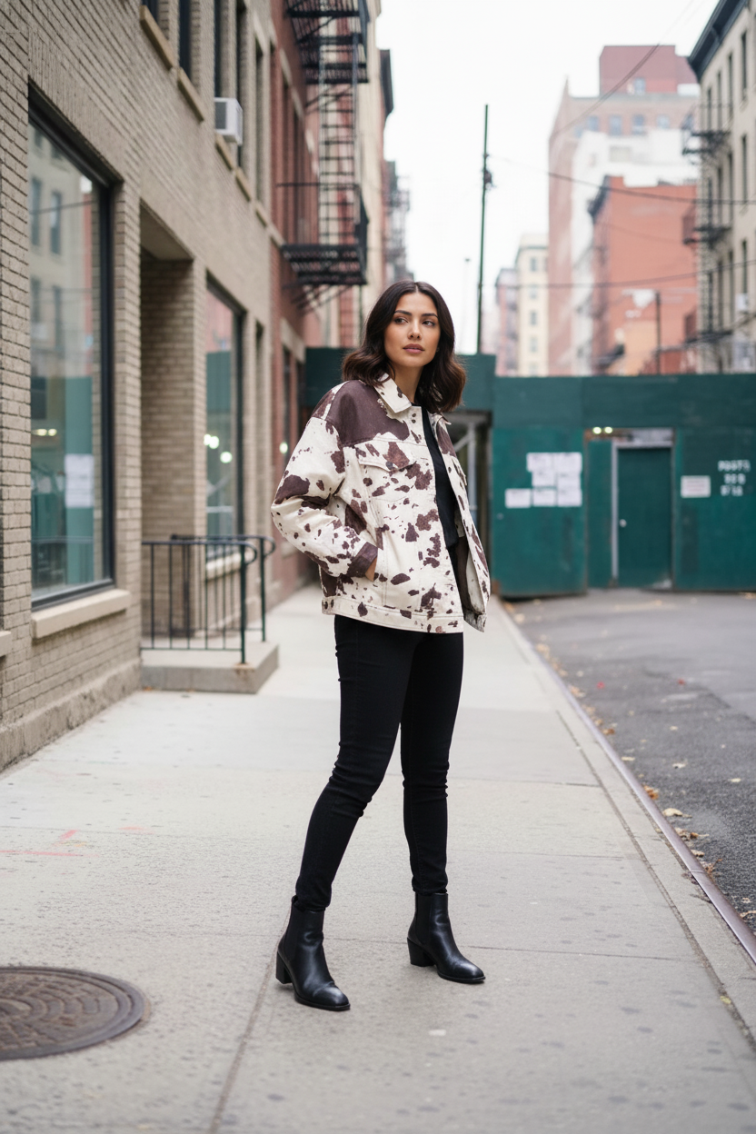 Western Cowprint Jacket