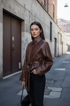 Celine Belted Leather Jacket