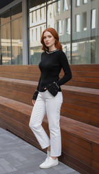 Ribbed Flare Sleeve Sweater