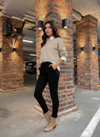 Textured Beige Knit Sweater