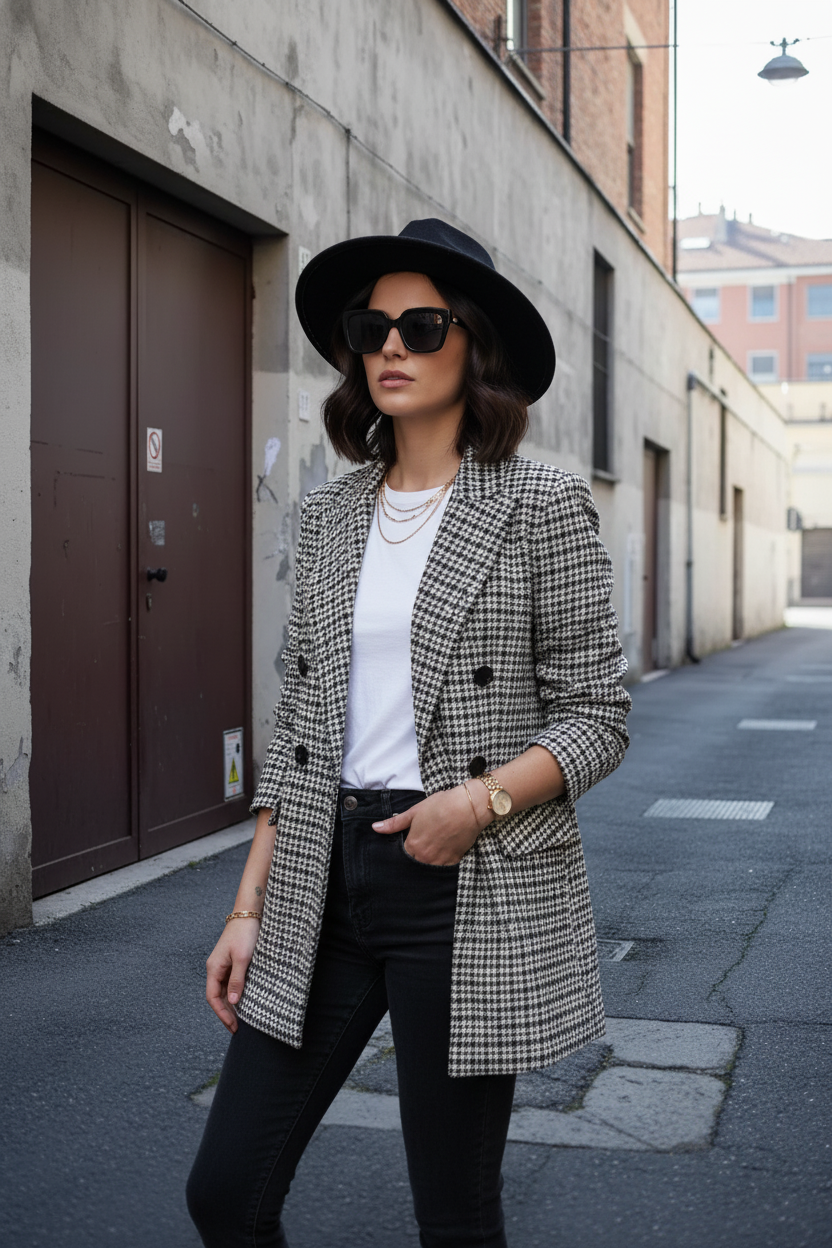 Clara Houndstooth Blazer
