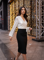 Luna Sequin Wrap Blouse