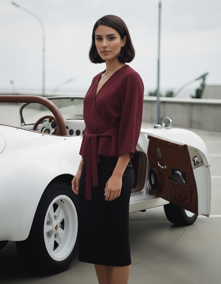 Belted Wrap Blouse