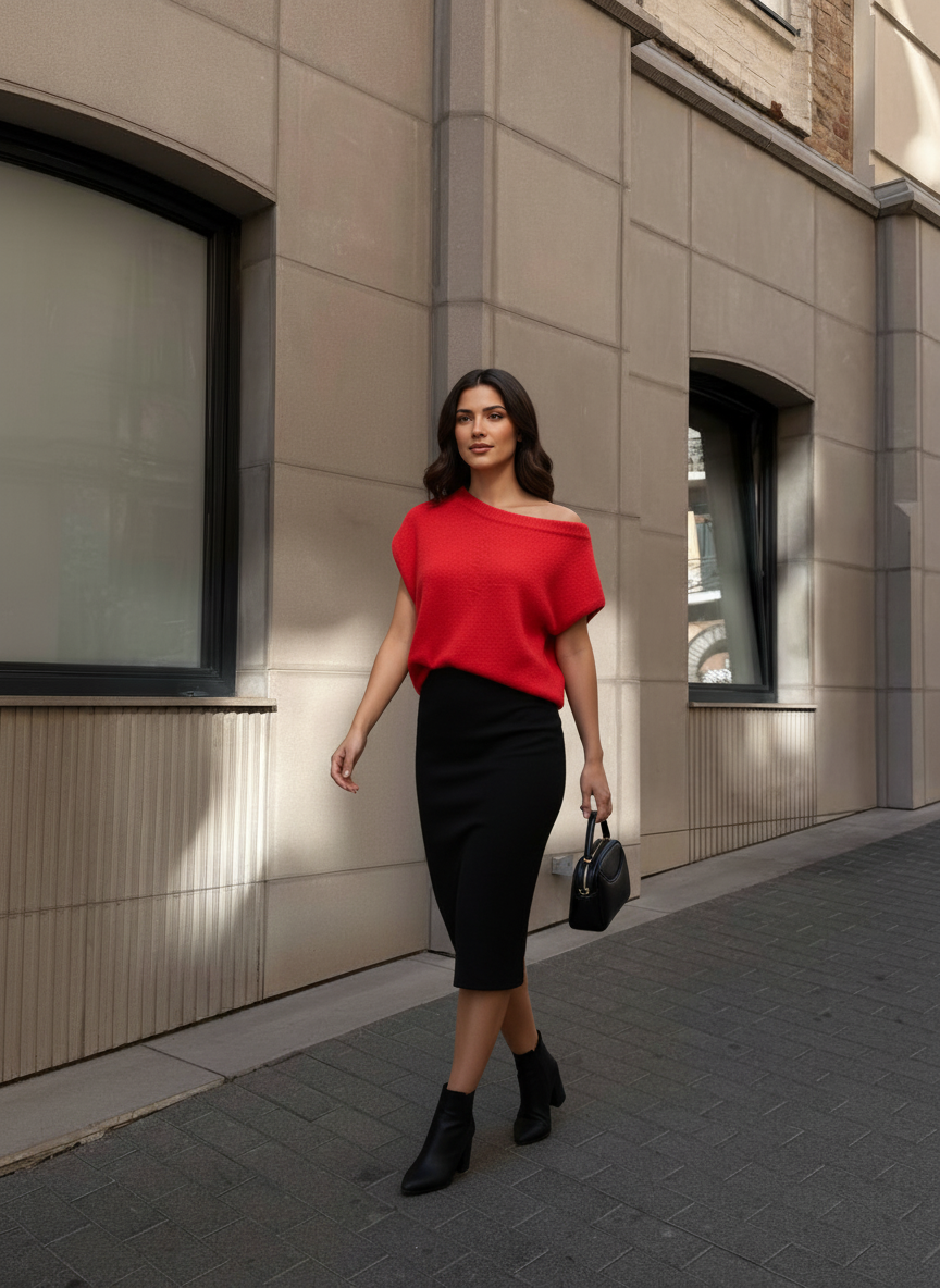 Off-Shoulder Knit Top