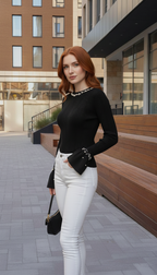 Ribbed Flare Sleeve Sweater