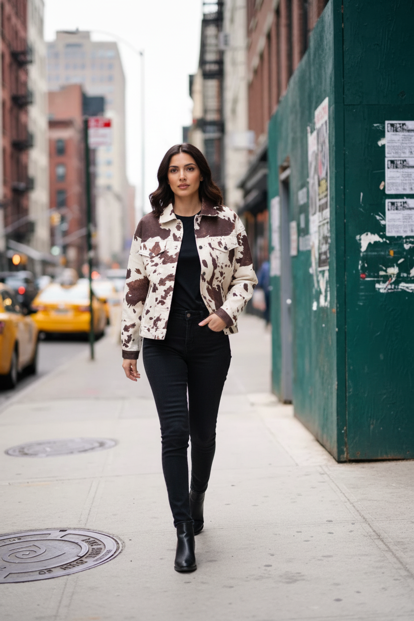 Western Cowprint Jacket