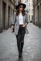 Clara Houndstooth Blazer