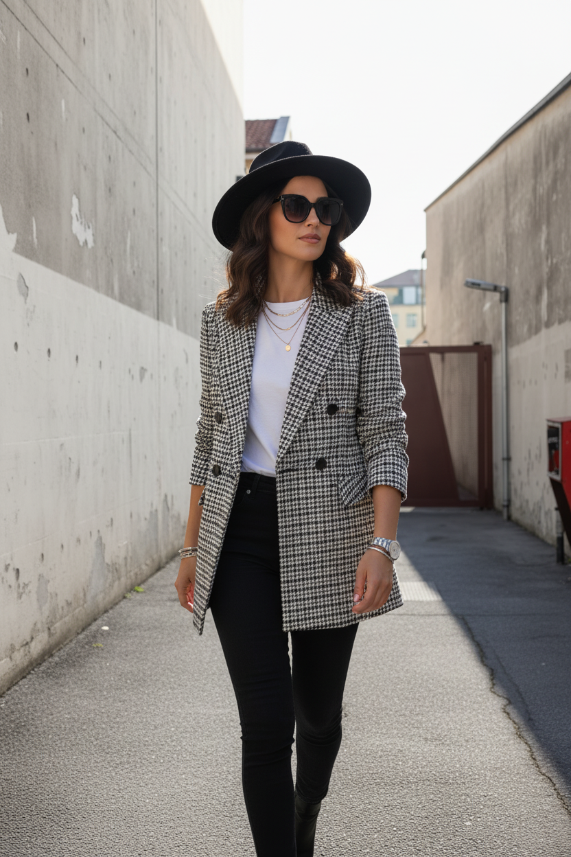 Clara Houndstooth Blazer