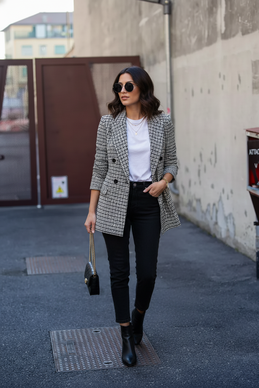 Clara Houndstooth Blazer