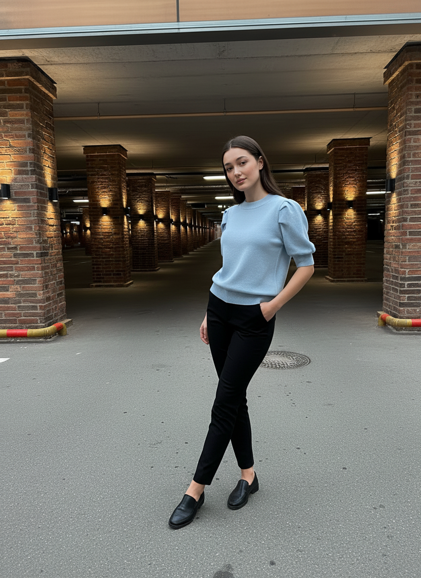 Puff Sleeve Knit Top