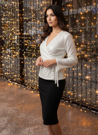 Luna Sequin Wrap Blouse