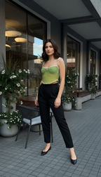 Sheer Knit Tie Strap Top