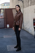 Celine Belted Leather Jacket