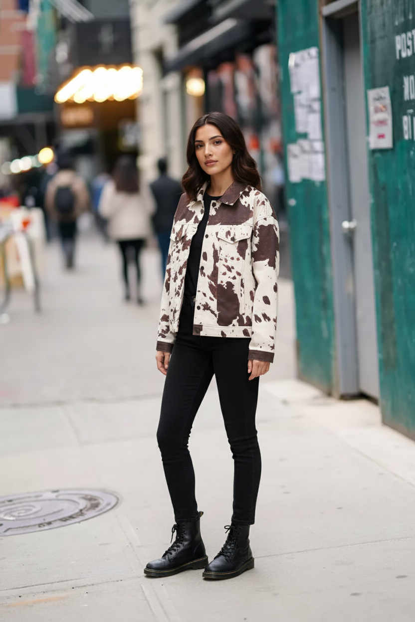 Western Cowprint Jacket