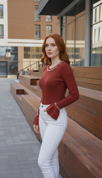 Ribbed Flare Sleeve Sweater
