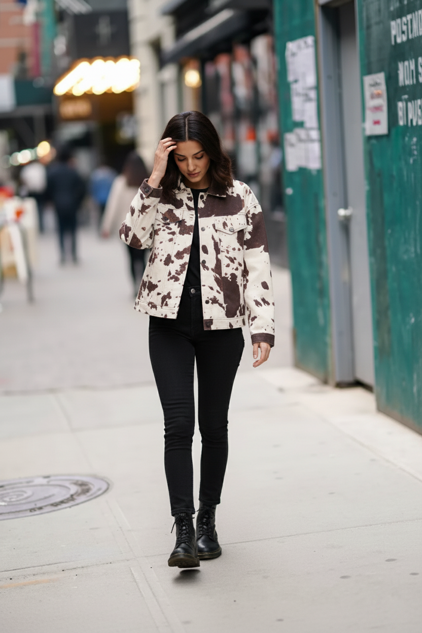 Western Cowprint Jacket