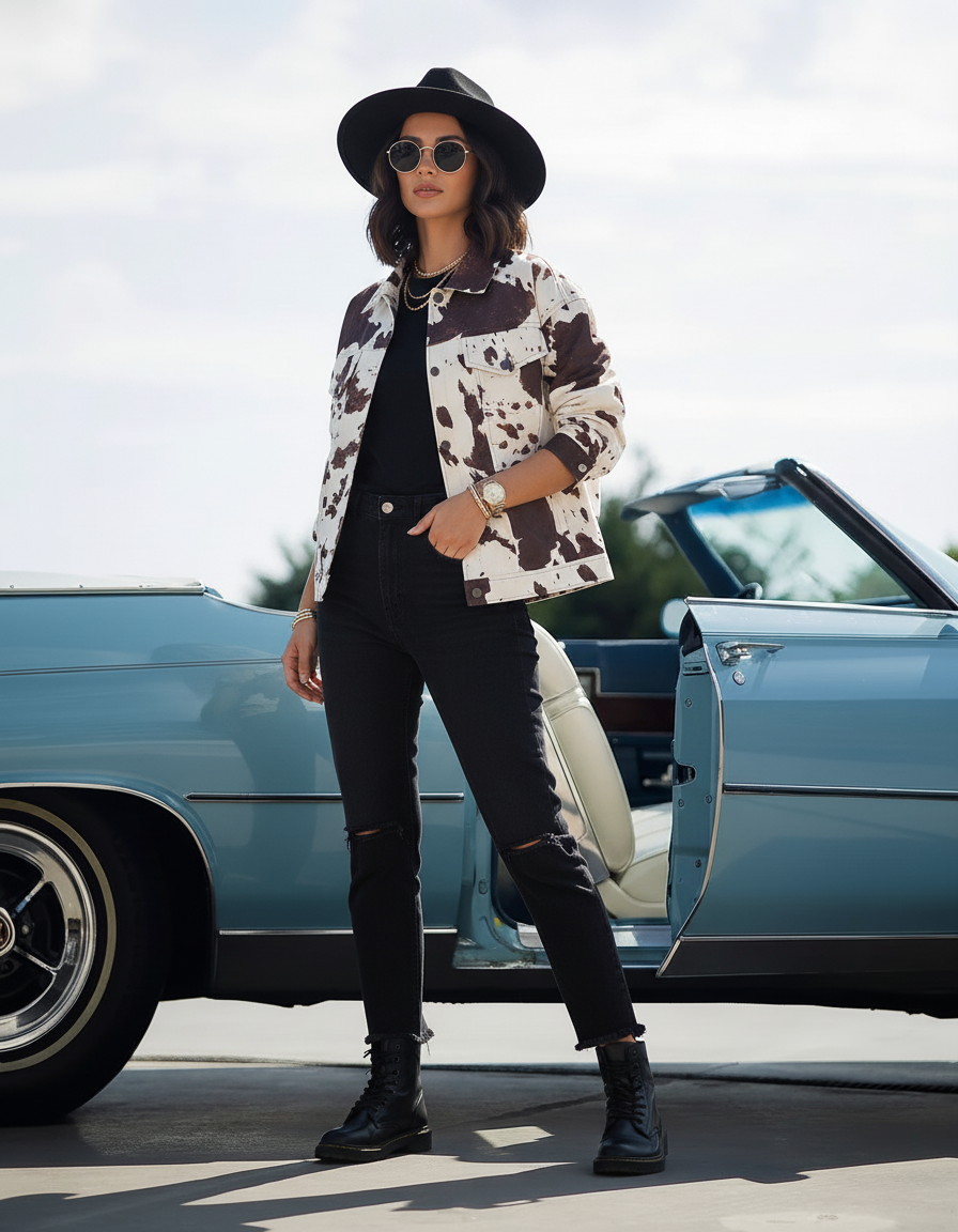 Western Cowprint Jacket