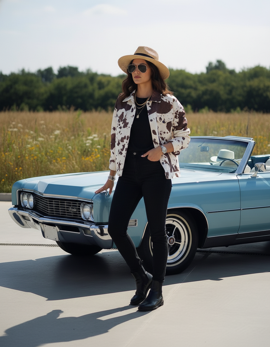 Western Cowprint Jacket