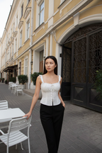 Eyelet Button Front Cami Top