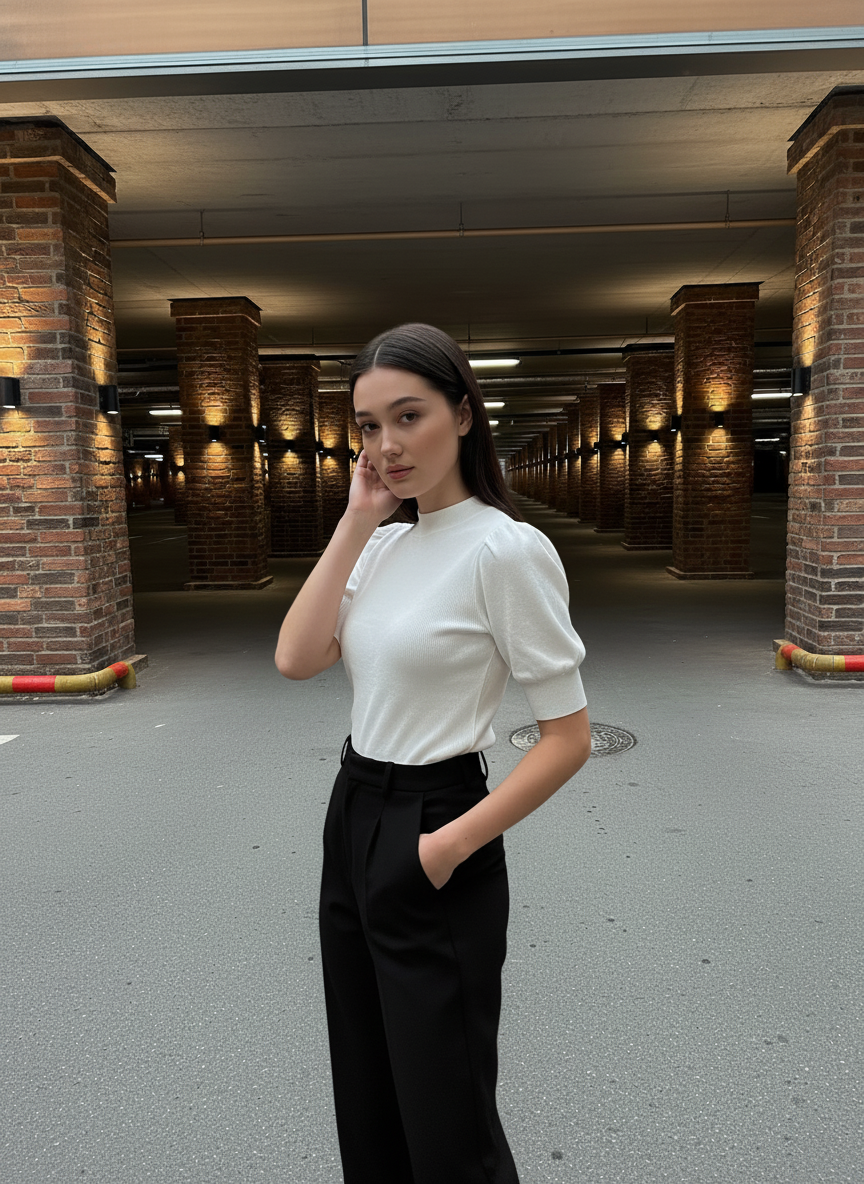 Puff Sleeve Knit Top