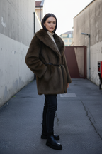 Luxe Brown Faux Fur Coat